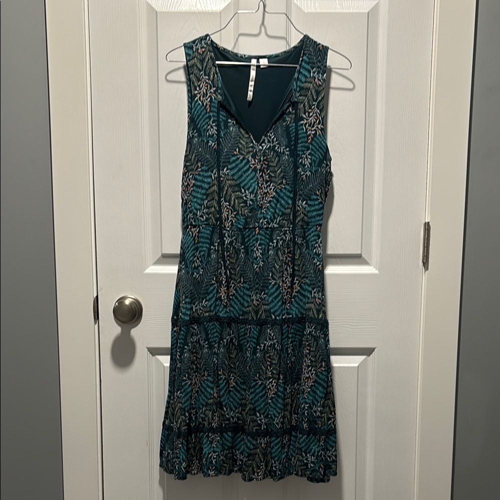 Floral Sleeveless Dress - Teal